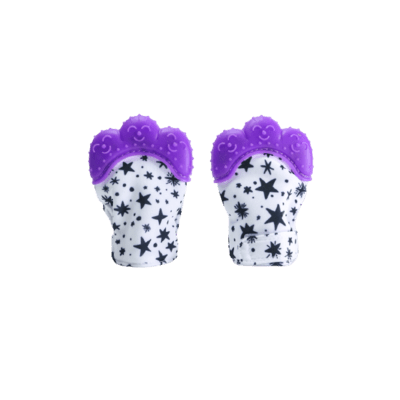 Mom and Baby Hub - Silicone Teether Mittens (Violet)