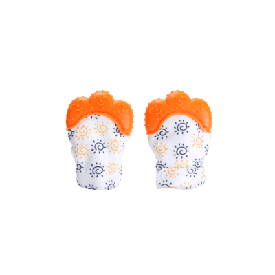 Mom and Baby Hub - Silicone Teether Mittens (Orange)